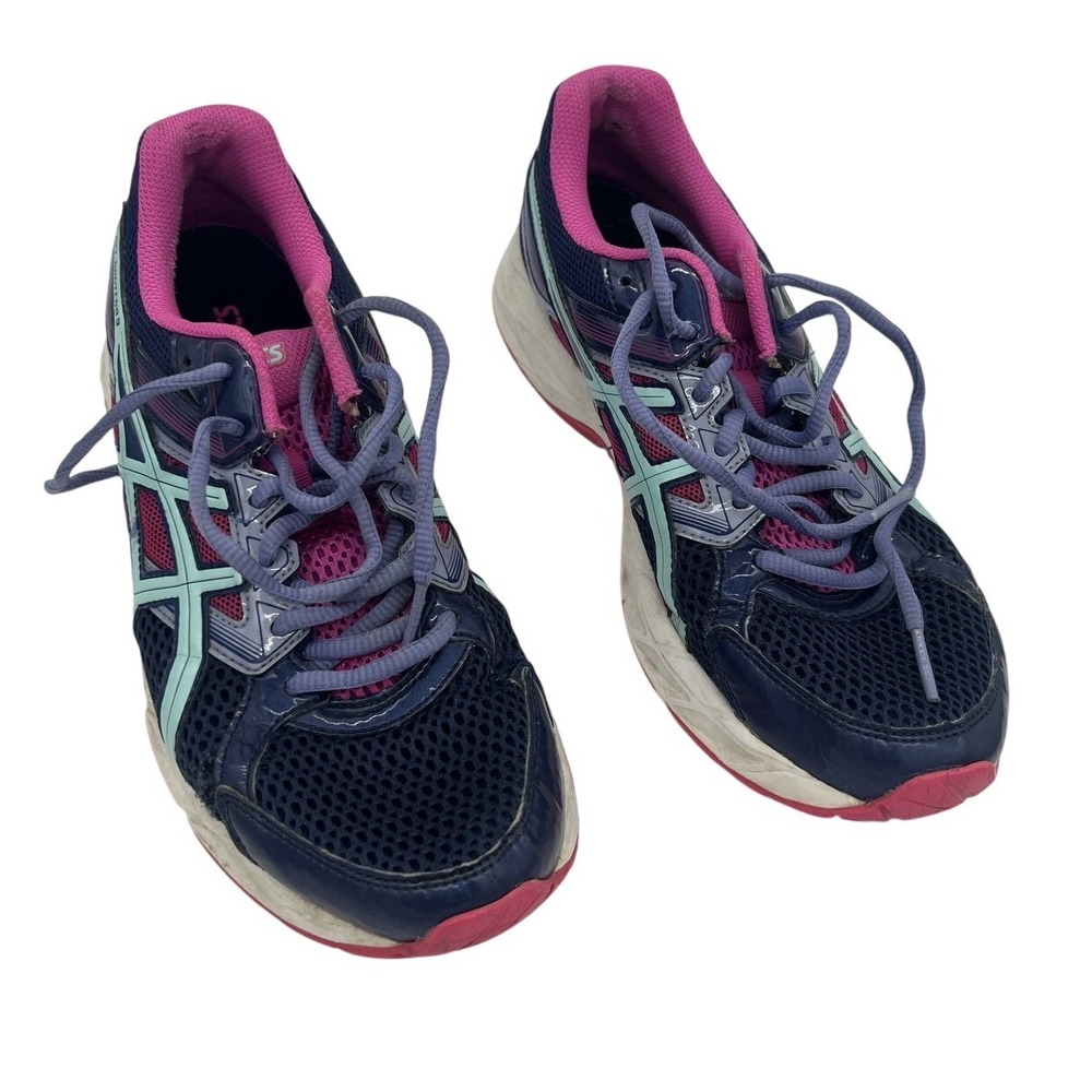 ASICS GEL-CONTEND 3 Women's Running Shoes US 9.5 Navy Blue Pink Lace Up Trainers